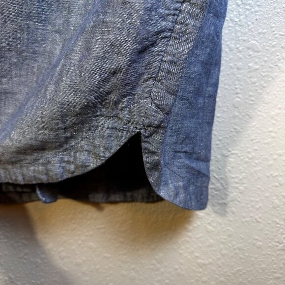 Banana Republic Womens Dress Chambray Linen Button-Down Short-Sleeve Dress Sz 0 - Picture 7 of 11